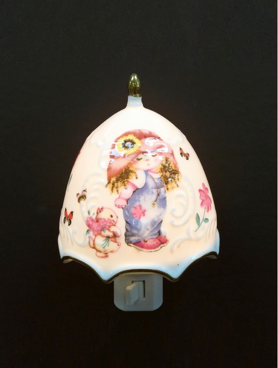 Porcelain Girl Lampshade Night Light with Gift Box